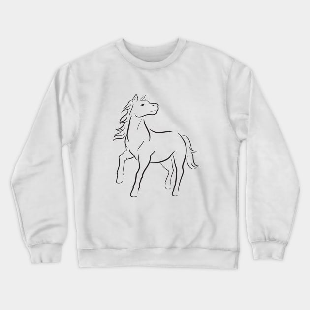 Girl Horse Shirt Pony Riding Rider Girls Women Crewneck Sweatshirt by ELFEINHALB